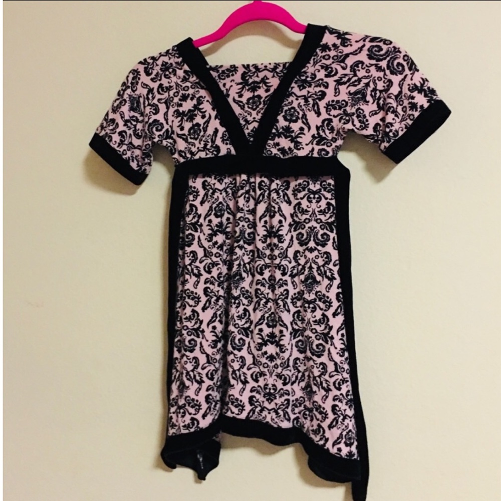 Flowers by zoe pink and back dress size 5 girls